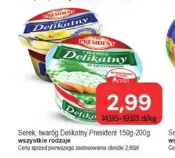 Społem Président Twaróg Delikatny ze szczypiorkiem 150 g oferta