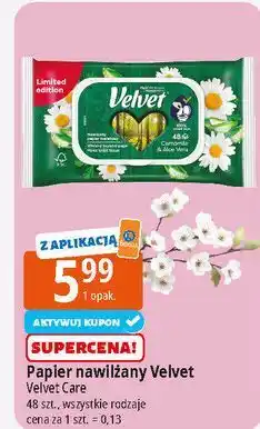 E.Leclerc Papier toaletowy nawilżany rumianek & aloe vera Velvet oferta