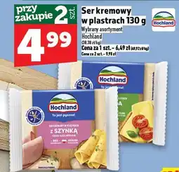 Topaz Ser kremowy w plastrach z szynką 130g Hochland oferta