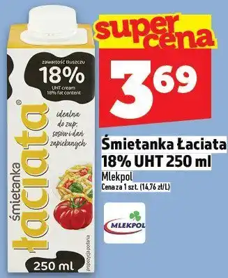 Topaz Śmietanka Łaciata 18% UHT 250ml Mlekpol oferta