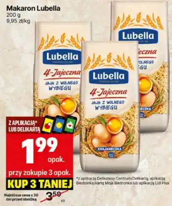 Delikatesy Centrum Makaron Lubella 200g oferta