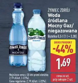 ALDI ŻYWIEC ZDRÓJ Woda źródlana Mocny Gaz / niegazowana oferta