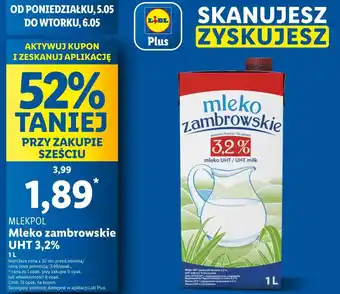 Lidl Mleko zambrowskie UHT 3.2% oferta