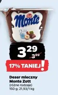 Netto Deser mleczno-czekoladowy z orzechami Zott Monte oferta