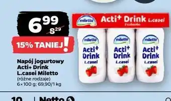 Netto Napój jogurtowy marakuja-brzoskwinia Miletto oferta
