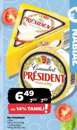 Netto Ser camembert naturalny President oferta