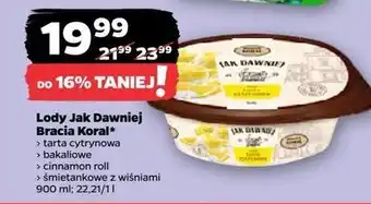 Netto Lody śmietankowe z wiśniami i sosem wiśniowym Bracia Koral Jak Dawniej oferta