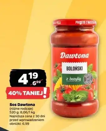 Netto Sos boloński z bazylią Dawtona oferta