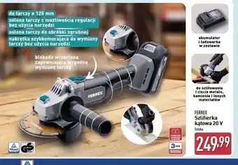 ALDI Szlifierka kątowa 20v Ferrex oferta
