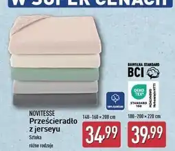 ALDI Prześcieradło z jerseyu 180-200 x 220 cm Novitesse oferta
