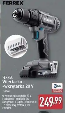 ALDI Wiertarko-wkrętarka 20v Ferrex oferta