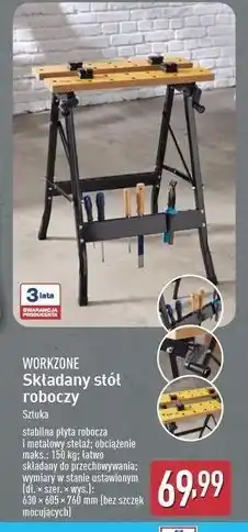 ALDI Stół roboczy składany Workzone oferta