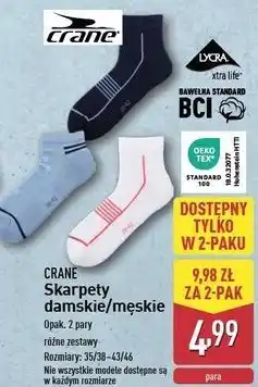 ALDI Skarpety sportowe męskie 43/46 Crane oferta