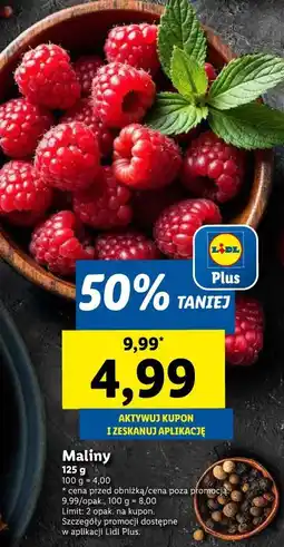 Lidl Maliny 125g oferta