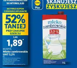 Lidl Mlekpol Mleko zambrowskie UHT 3,2% oferta