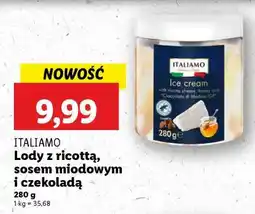Lidl ITALIAMO Lody z ricottą, sosem miodowym i czekoladą oferta