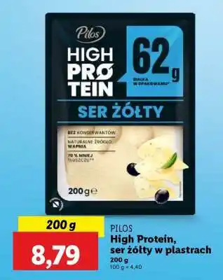 Lidl PILOS High Protein, ser żółty w plastrach oferta