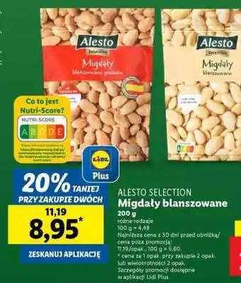 Lidl Alesto Selection Migdaly blanszowane oferta