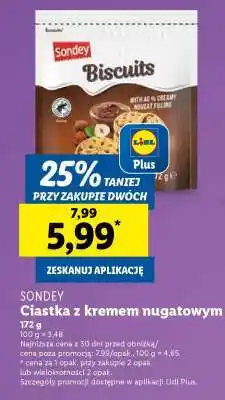 Lidl Sondey Ciastka z kremem nugatowym oferta