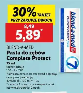 Lidl BLEND-A-MED Pasta do zębów Complete Protect oferta