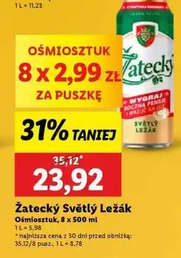 Lidl Žatecký Světlý Ležák oferta
