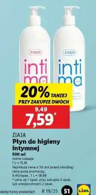 Lidl ZIAJA Płyn do higieny intymnej oferta