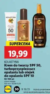 Lidl KOLASTYNA Krem do twarzy SPF 50, turboprzysieszacz opalania lub olejek do opalania SPF 10 oferta
