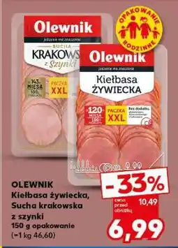 Kaufland OLEWNIK Kiełbasa żywiecka, Sucha krakowska z szynki oferta