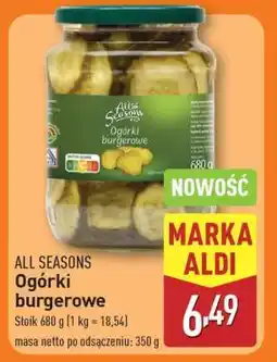 ALDI ALL SEASONS Ogórki burgerowe oferta