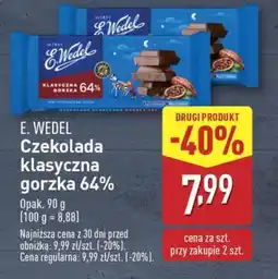 ALDI E. Wedel Czekolada klasyczna gorzka 64% oferta