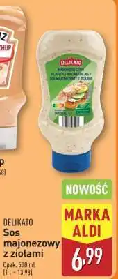 ALDI DELIKATO Sos majonezowy z ziołami oferta