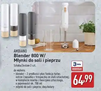 ALDI Ambiano Blender 800 W/Mlynki do soli i pieprzu oferta