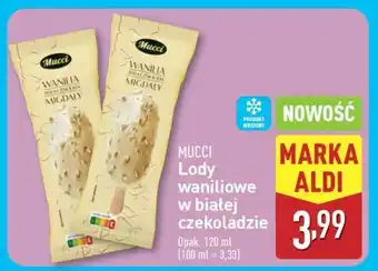 ALDI MUCCI Lody waniliowe w białej czekoladzie oferta