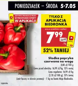 Biedronka Słodka papryka czerwona oferta
