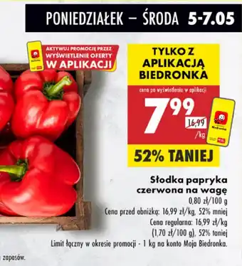 Biedronka Słodka papryka czerwona oferta