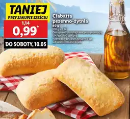 Lidl Ciabatta pszenno-żytnia oferta