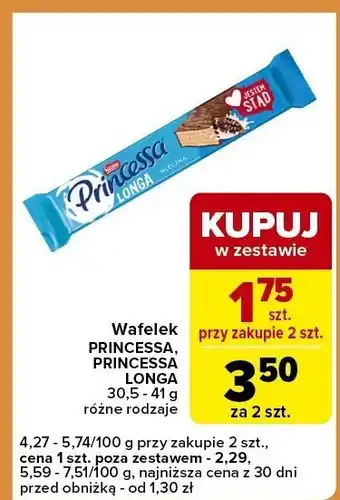 Carrefour Express Wafelek PRINCESSA, PRINCESSA LONGA różne rodzaje oferta
