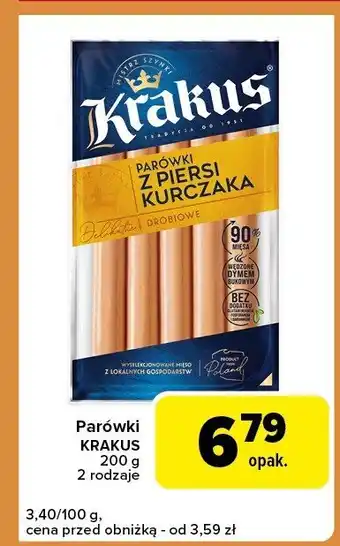 Carrefour Express Parówki KRAKUS z piersi kurczaka oferta