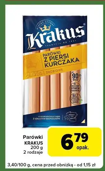 Carrefour Express Parówki KRAKUS z piersi kurczaka 200g oferta