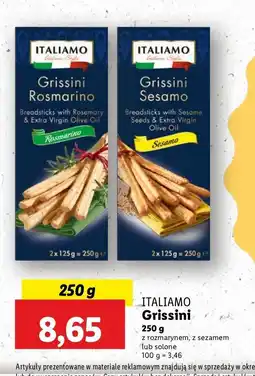 Lidl Paluszki grissini cipolle z sezamem Italiamo oferta