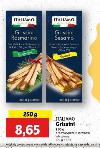 Lidl Paluszki grissini cipolle z sezamem Italiamo oferta