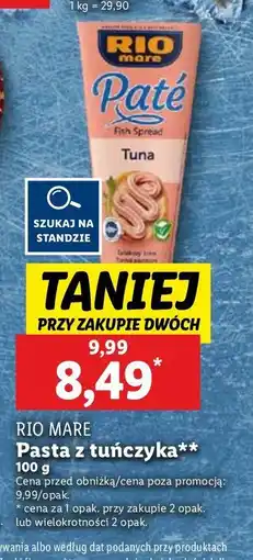 Lidl Pasta z tuńczyka Rio mare oferta