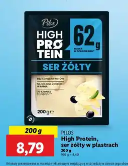 Lidl Ser żółty wysokobiałkowy PILOS HIGH PROTEIN oferta