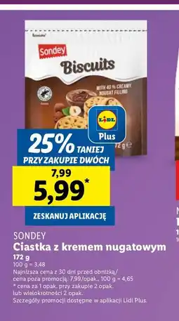 Lidl Ciastka z kremem orzechowym Sondey oferta