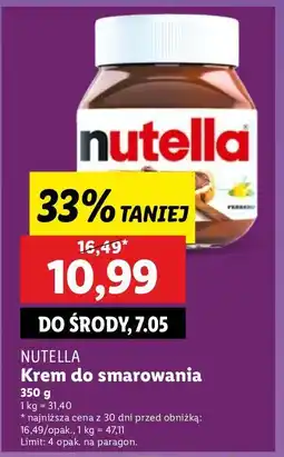 Lidl Krem czekoladowo-orzechowy Nutella oferta