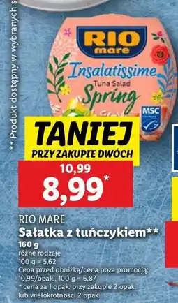 Lidl Sałatka z tuńczykiem spring Rio mare insalatissime oferta