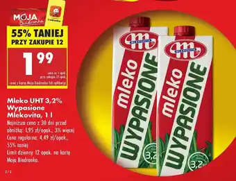 Biedronka Mleko 3.2% Mlekovita wypasione oferta