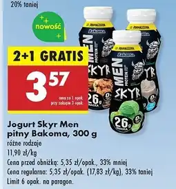Biedronka Jogurt pistacjowy Bakoma men skyr protein oferta
