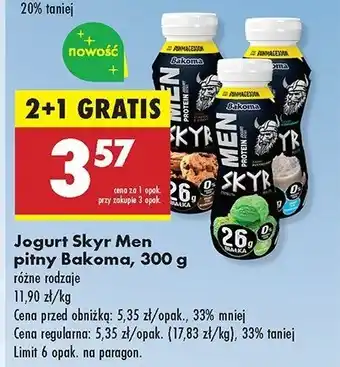 Biedronka Jogurt pistacjowy Bakoma men skyr protein oferta