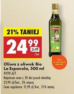 Biedronka Oliwa z oliwek bio LA ESPANOLA oferta